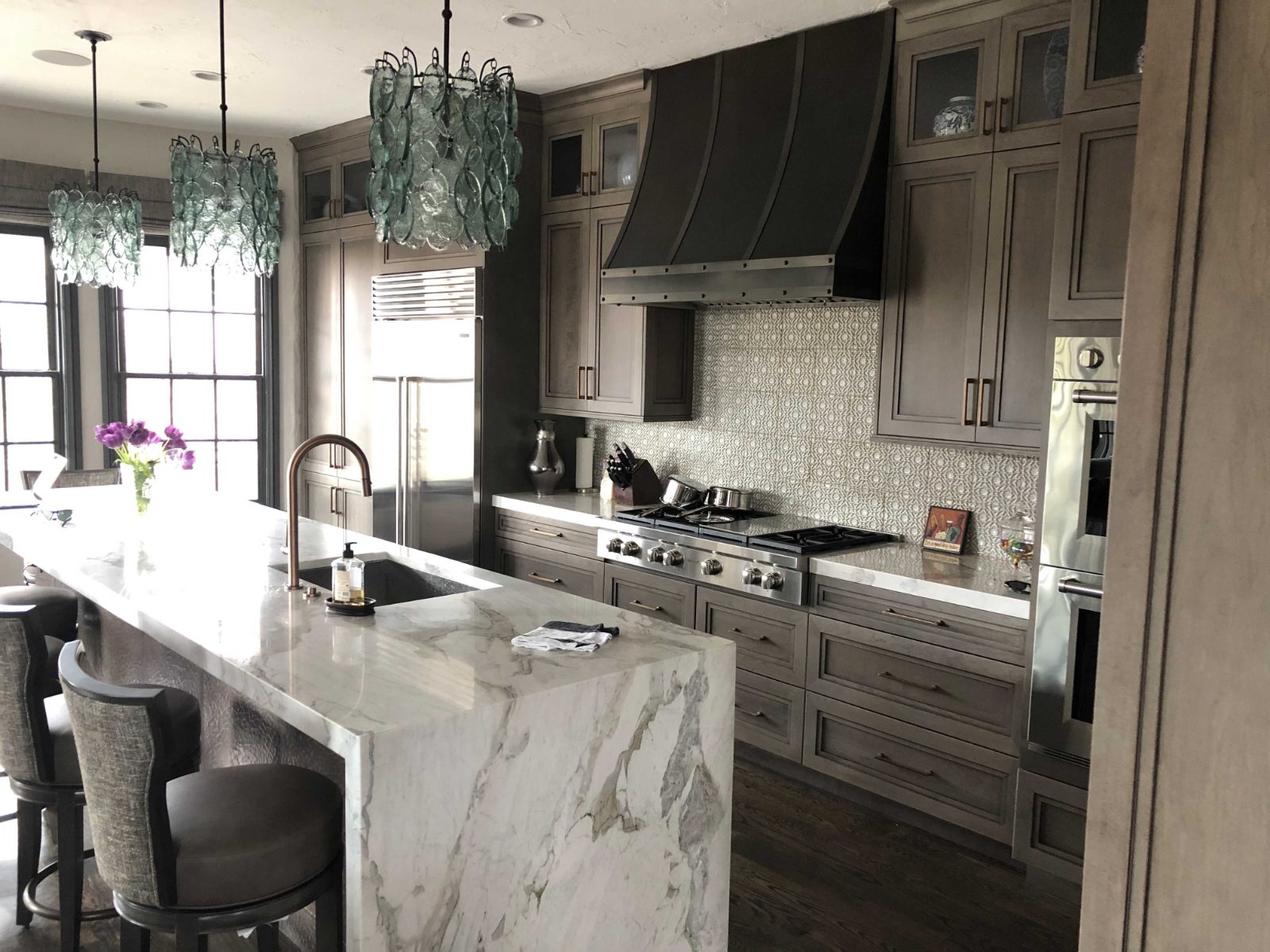 Architectural metalwork, blackened steel range hood Denver